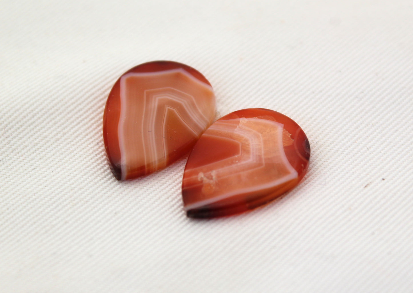 Banded Agates Cabochons Gemstone orange Teardrop