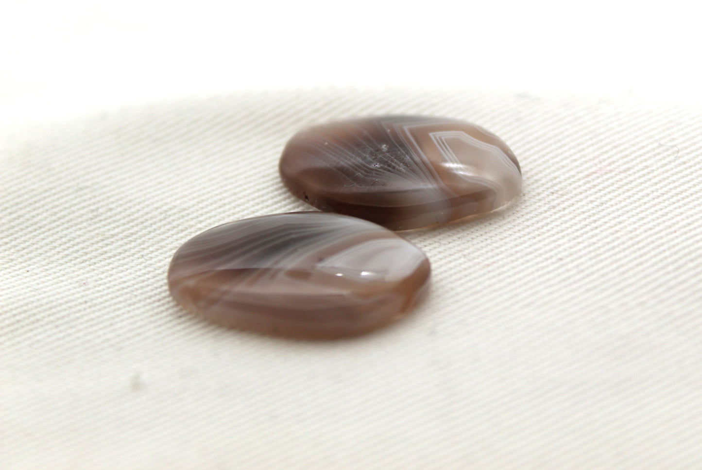 Botswana Agate Pair cabochon Gemstone beige