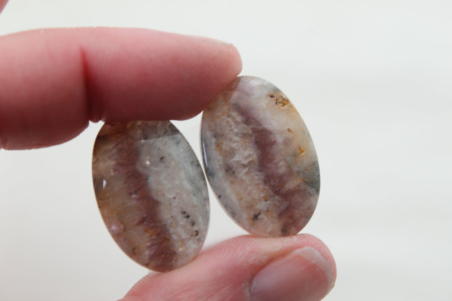 Amethyst Cabochon Pair Gemstone Oval