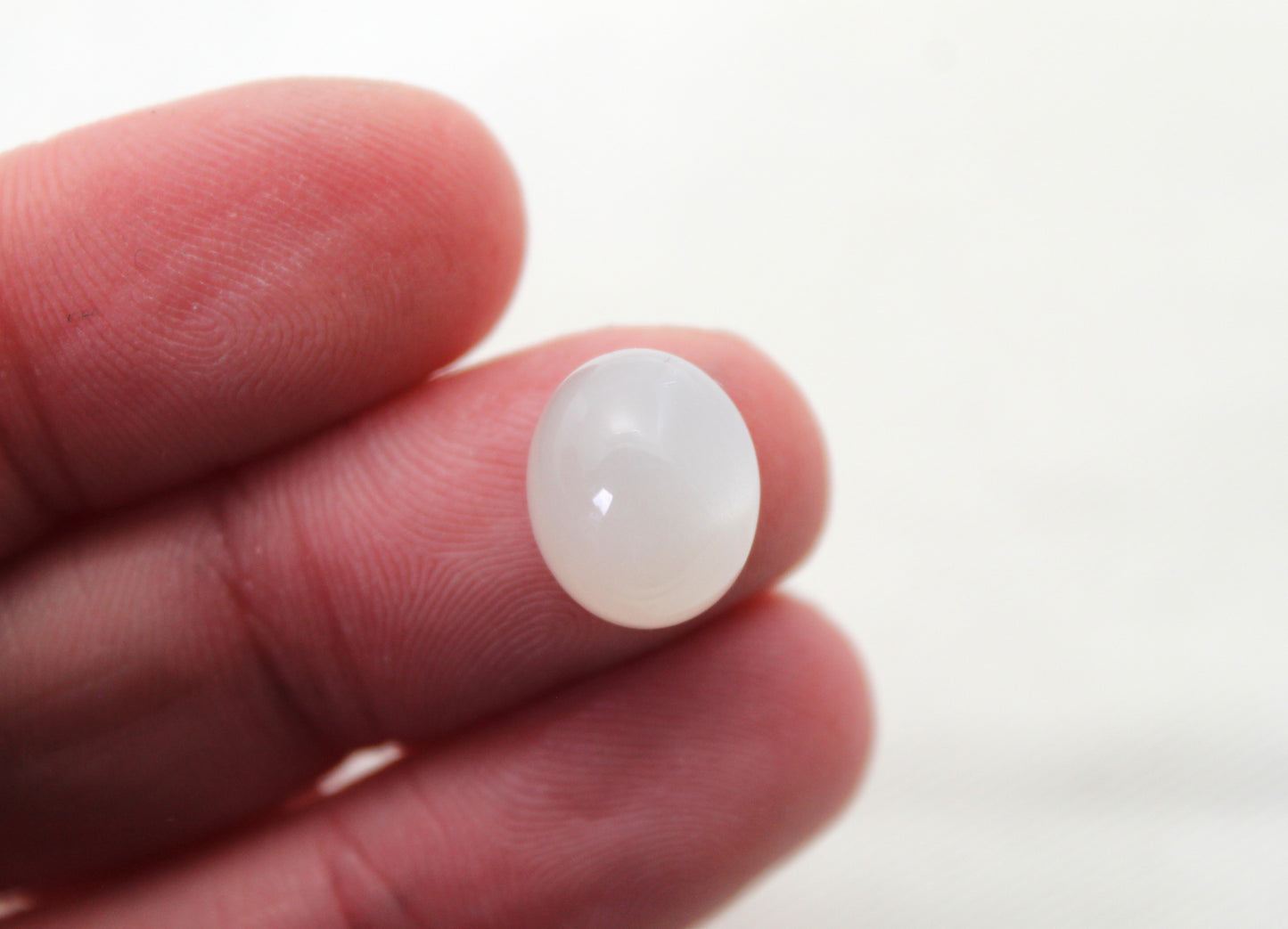 TWO white Moonstone cabochons Gemstones Oval