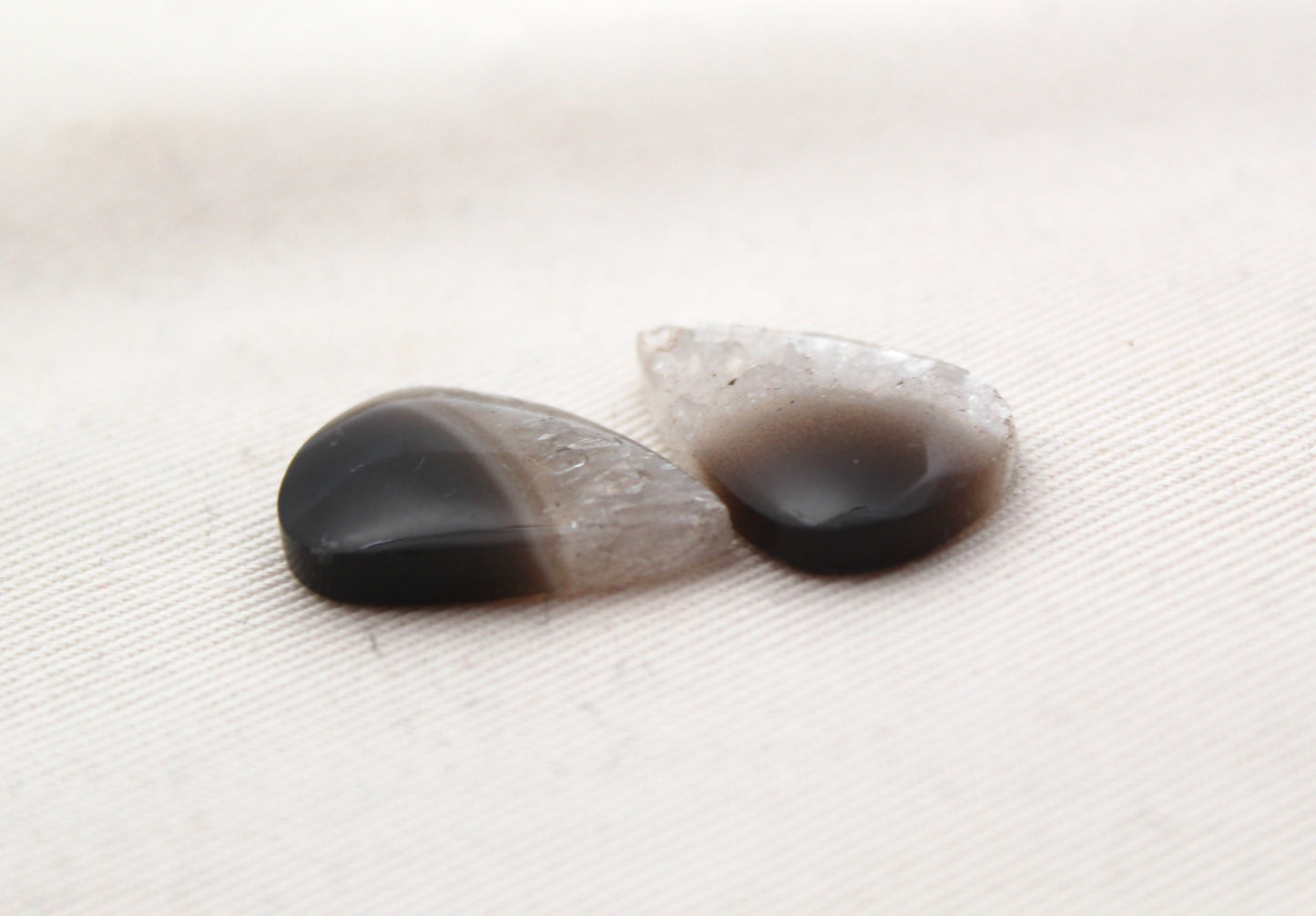 Small Pair Indonesian Timor Agate Cabochons gemstone natural