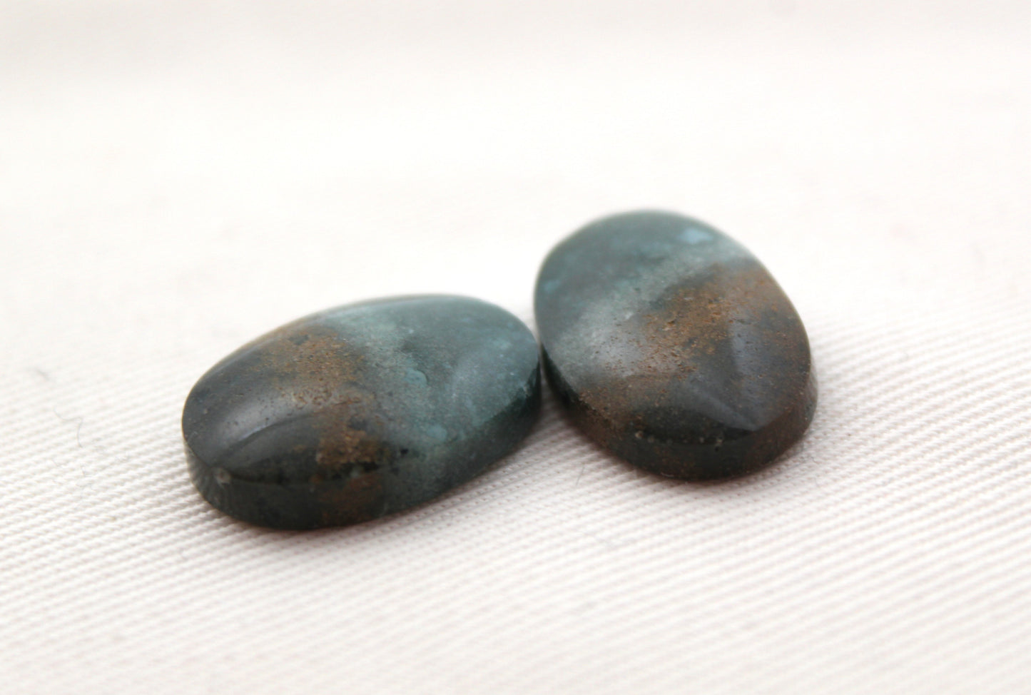 Small Neela Terra Jasper Cabochon Pair Gemstone Green