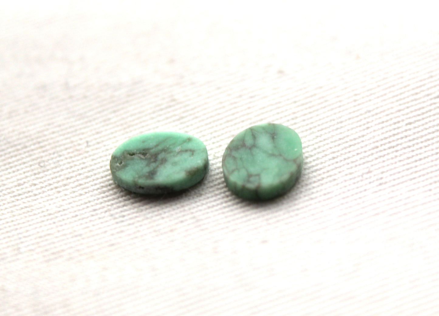 TWO Variscite Flat cabochons 8X10 MM Gemstones Oval