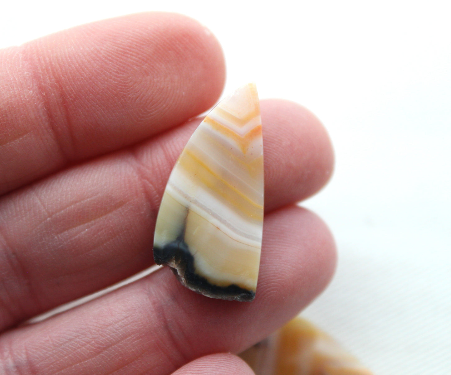 Agate rubanée Cabochon Pierre gemme Cercueil orange
