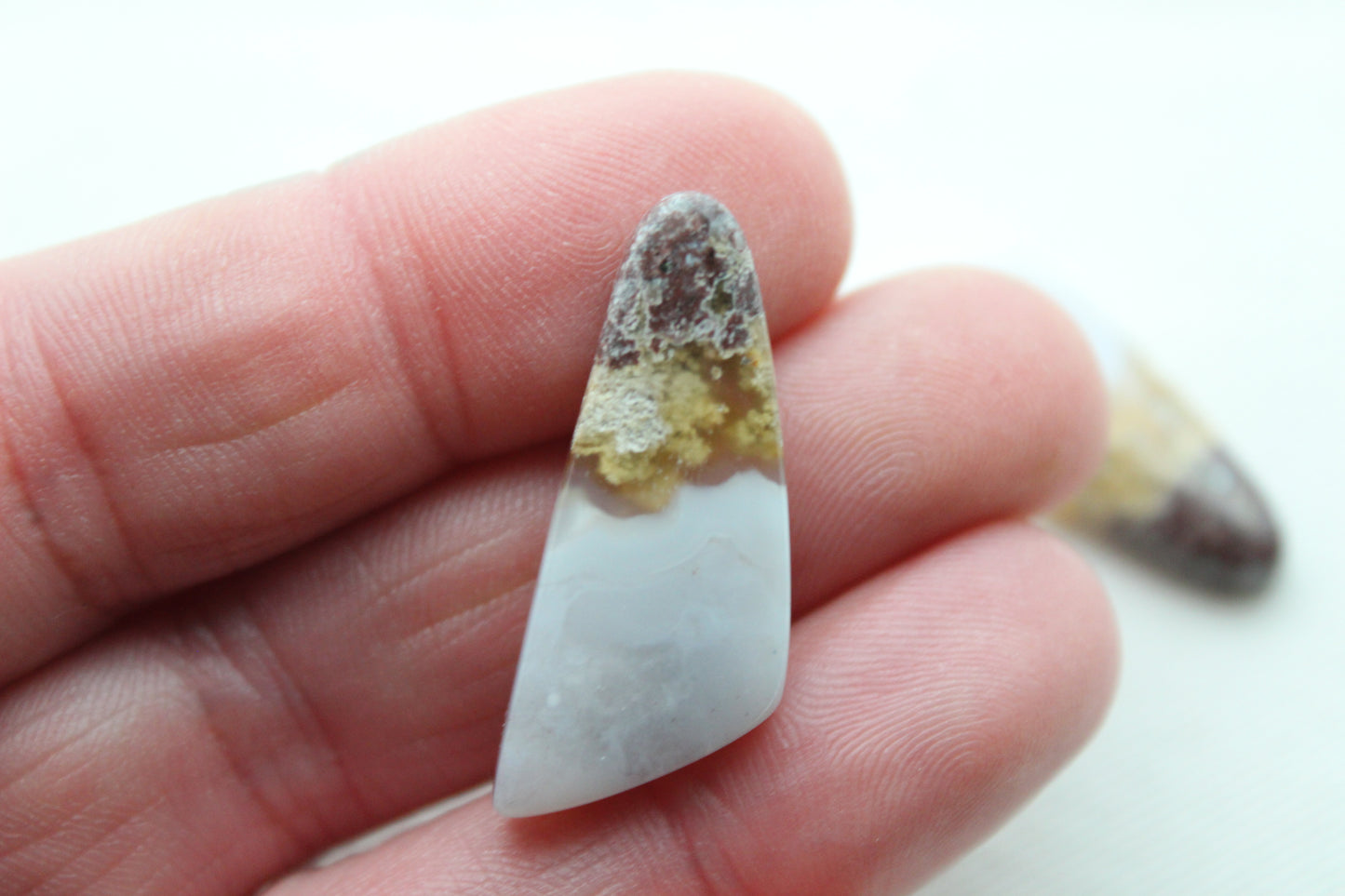 Chalcedony cabochons Pair purple