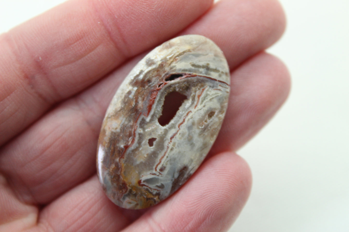 Indonesian Spider Agate Cabochon Gemstone Oval