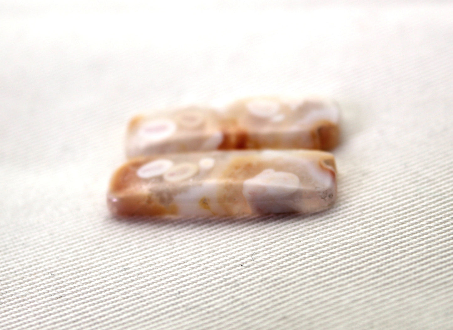 UNIQUE Orbicular Agate Cabochons Pair Gemstone natural