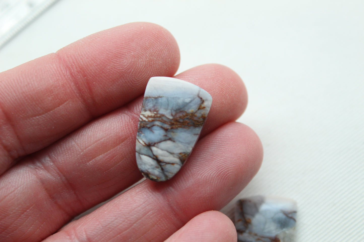Small Crazy Chalcedony cabochons Pair purple freeform