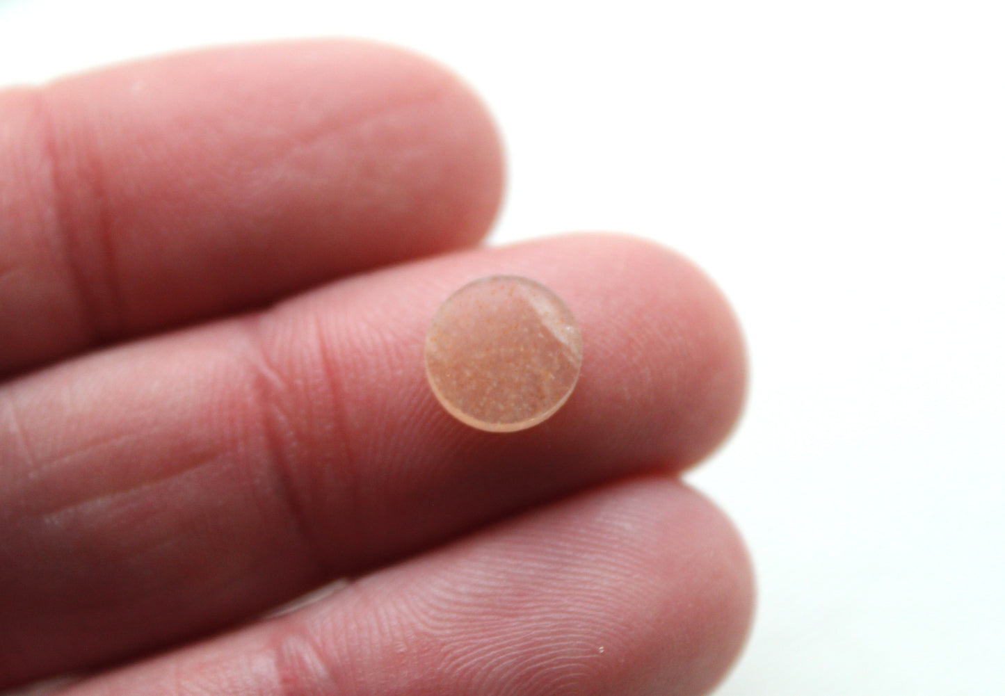 TWO Gold sand Sunstone cabochons 8 MM Gemstones round