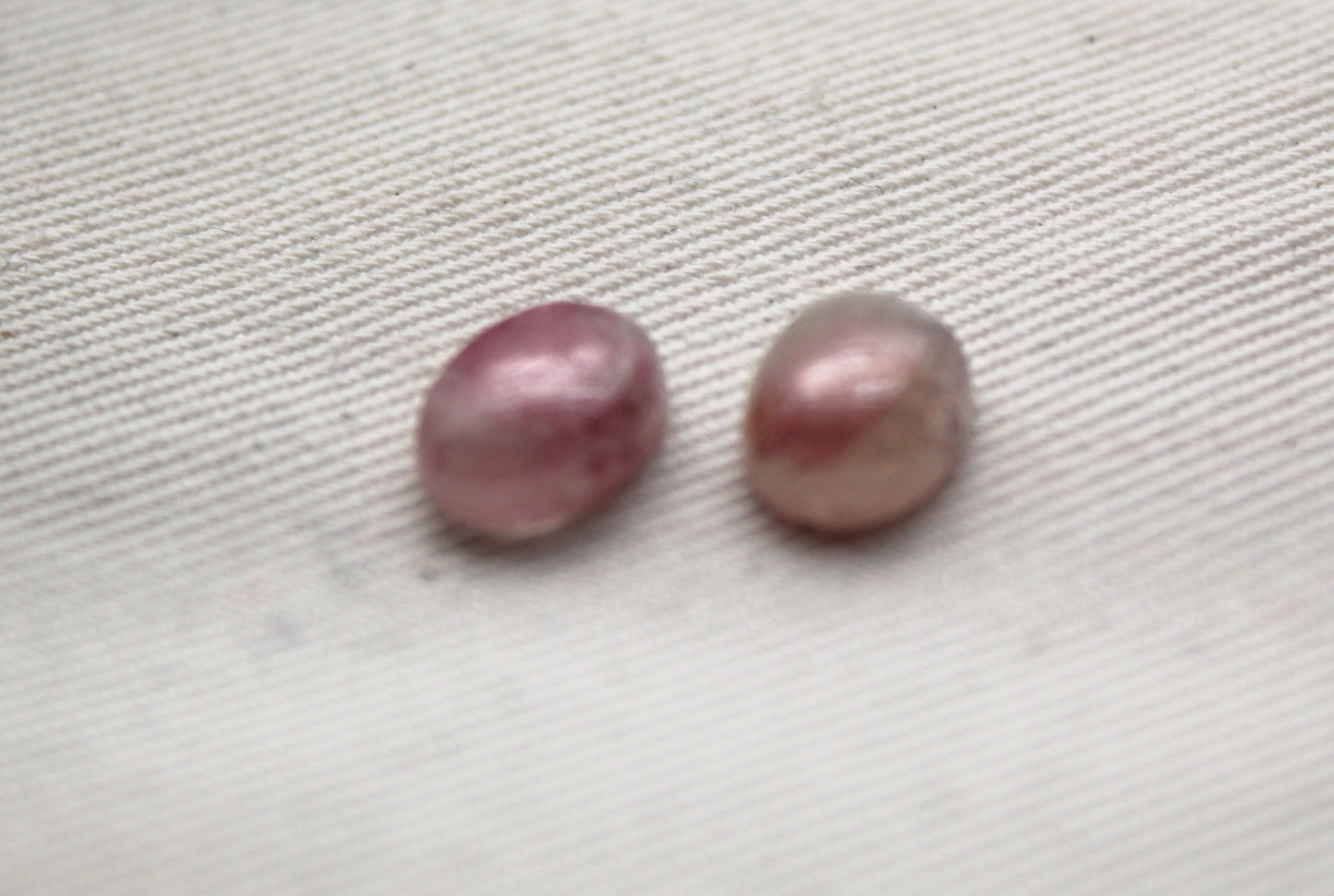 TWO Pink Tourmalines oval 7x9MM Cabochons.