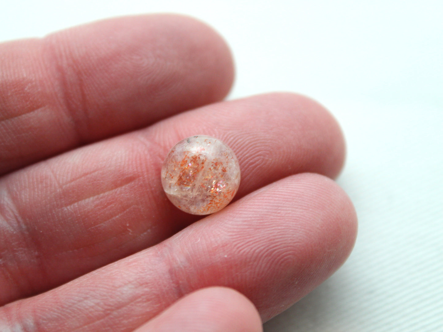 TWO Sunstone cabochons 10MM Gemstones round