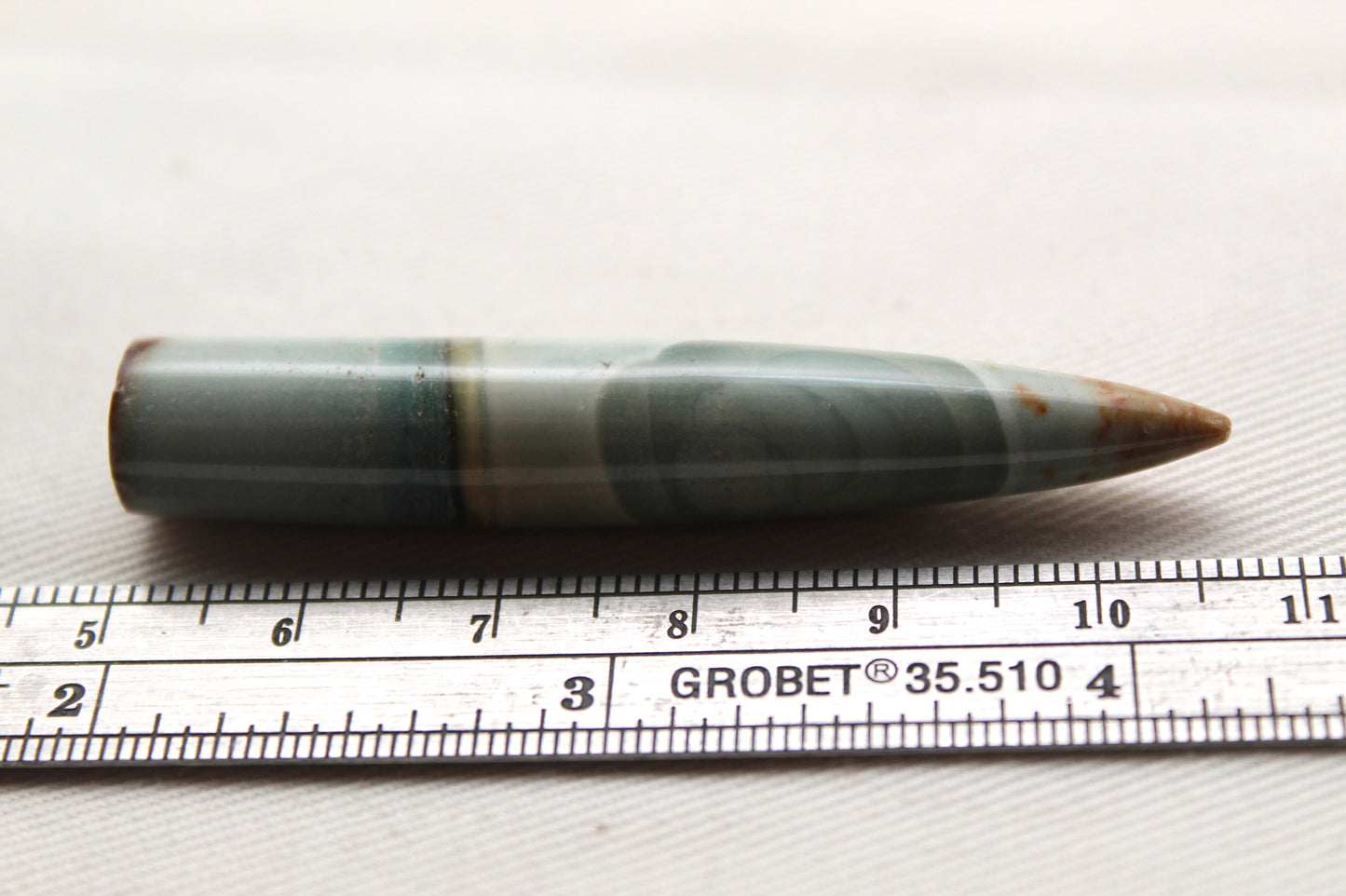 Green Picture Jasper LARGE bullet Gemstone 57MM UNDRILLED