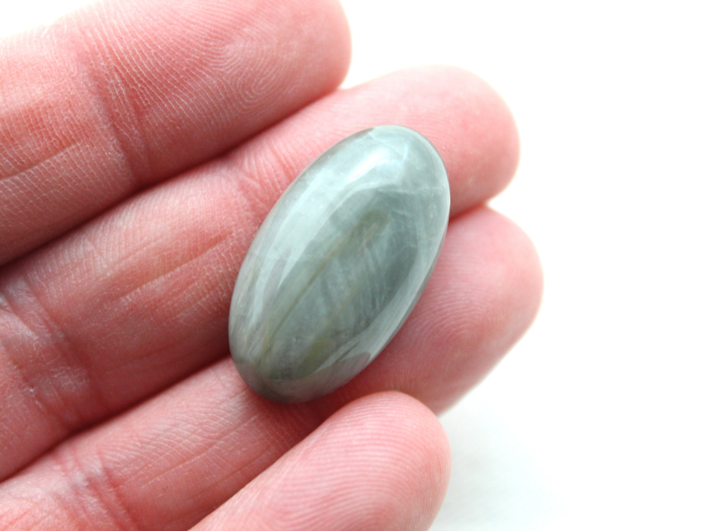 Un cabochon oeil de crapaud Gemstone gris ovale 14X25MM