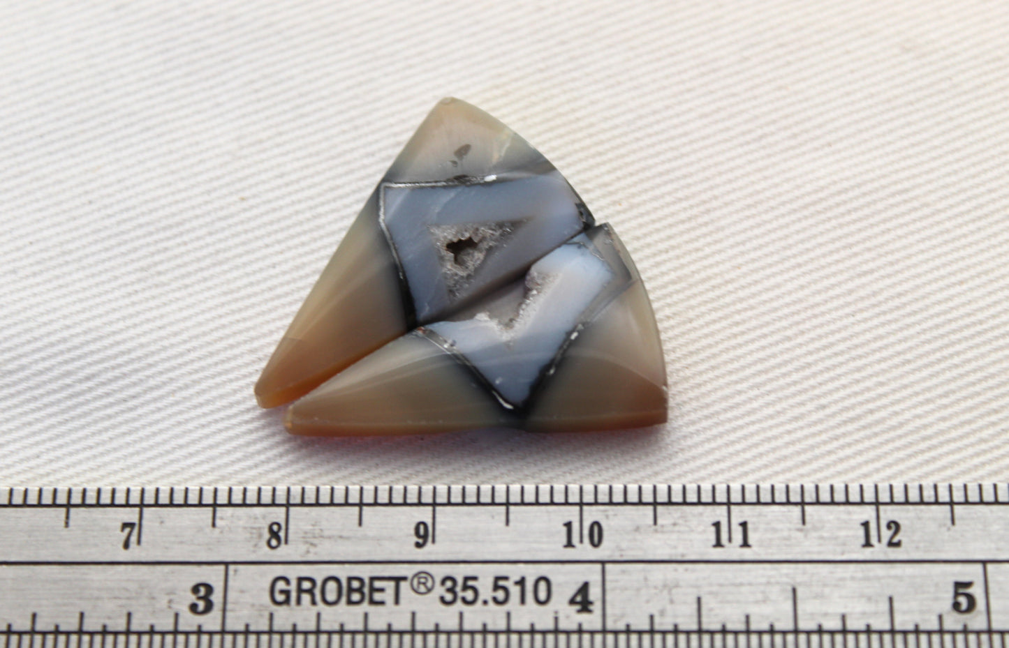 Pair Indonesian Timor Agate Cabochons gemstone natural trillion