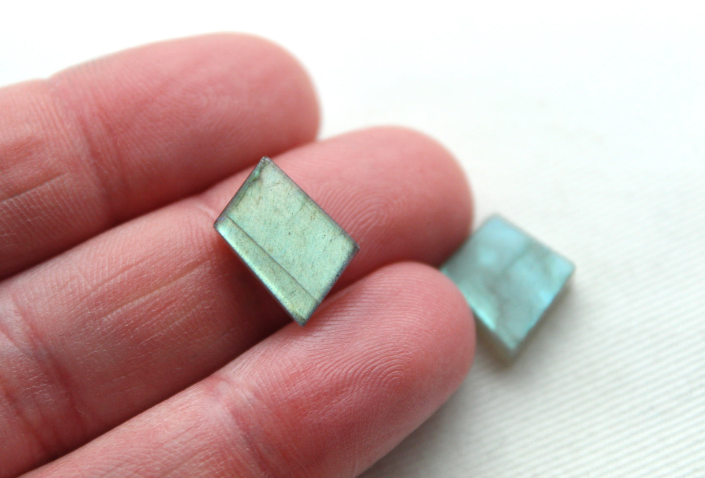 TWO Small Labradorite Cabochon gemstones