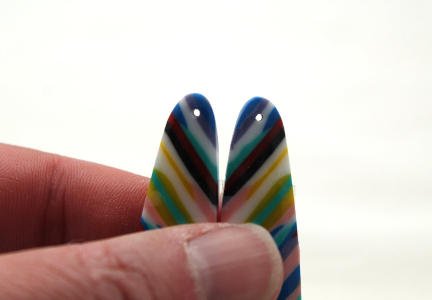 Surfite Cabochon Long Pair multicolors DRILLED