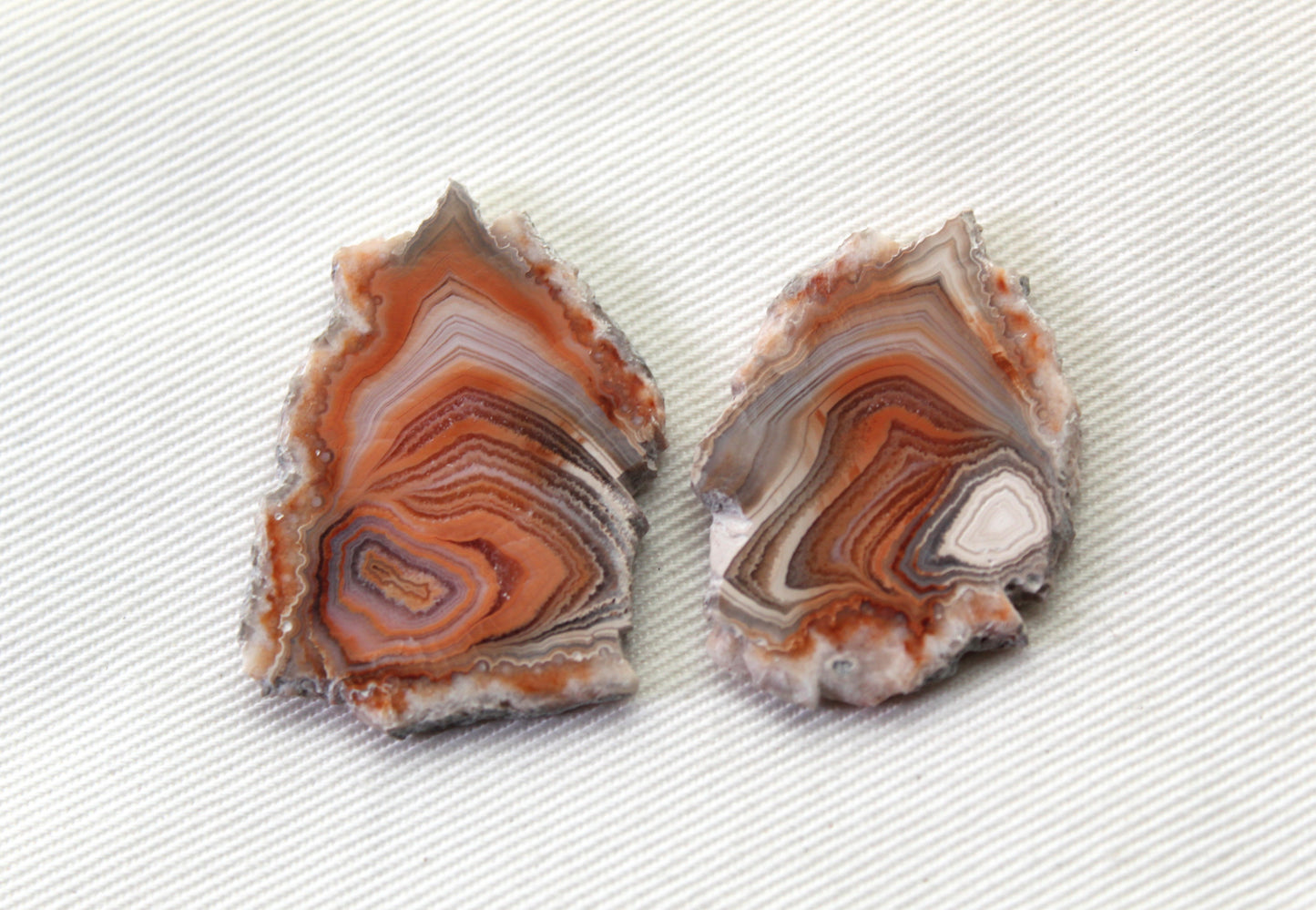 Sliced Agate Pair Gemstones freeform natural