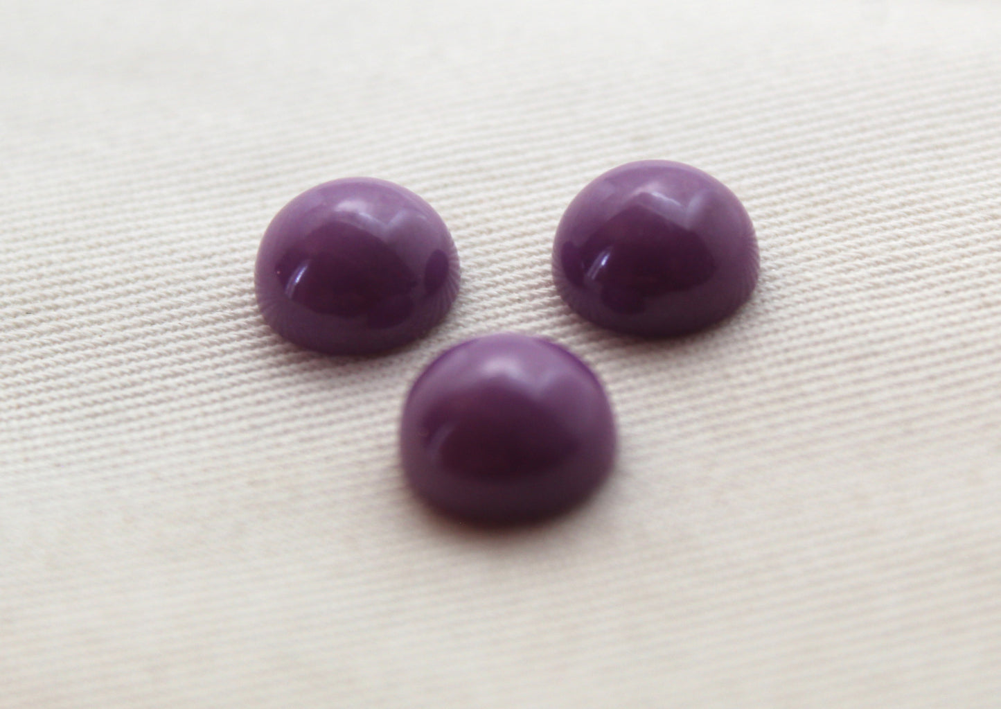 Lot of THREE round phosphosiderite Cabochons 10mm - LAST ONES