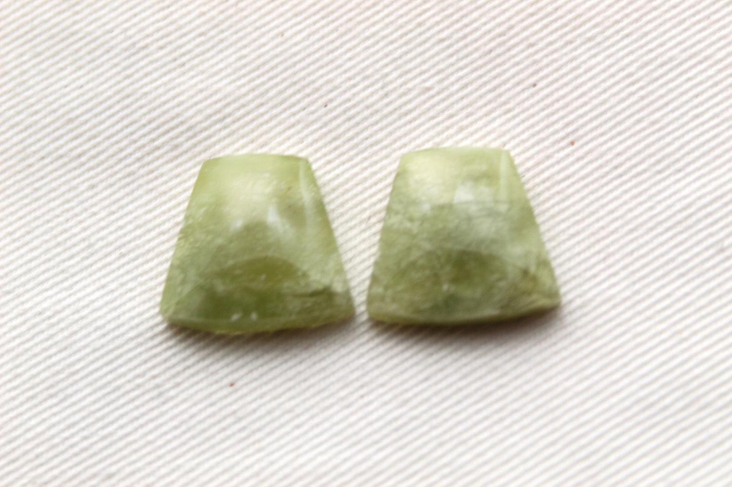 Small Vesuvianite Cabochon Pair Gemstone light green