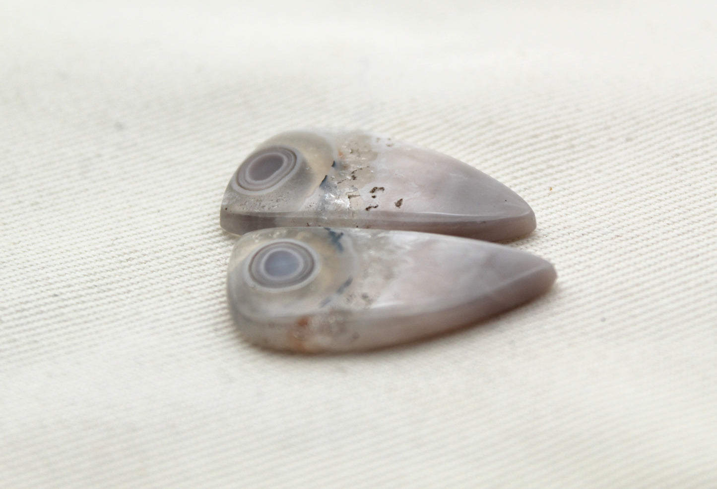 Orbicular Agate Cabochons Pair Gemstone natural