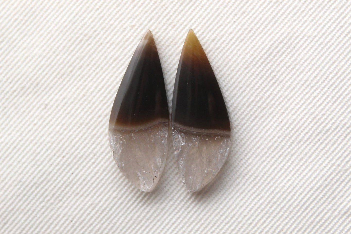 Small Pair Indonesian Timor Agate Cabochons gemstone natural