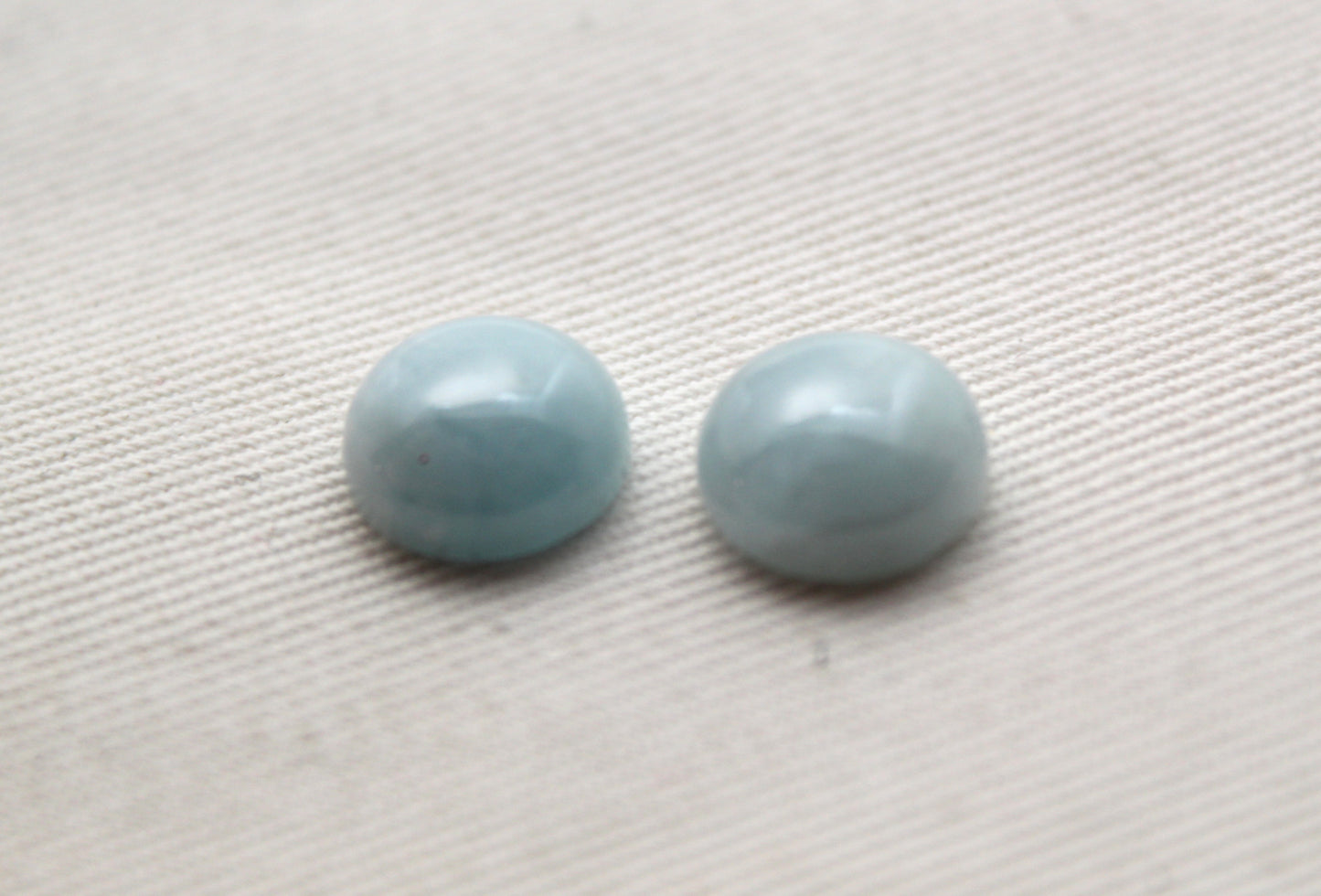 TWO Aquamarine Cabochon Round 10MM