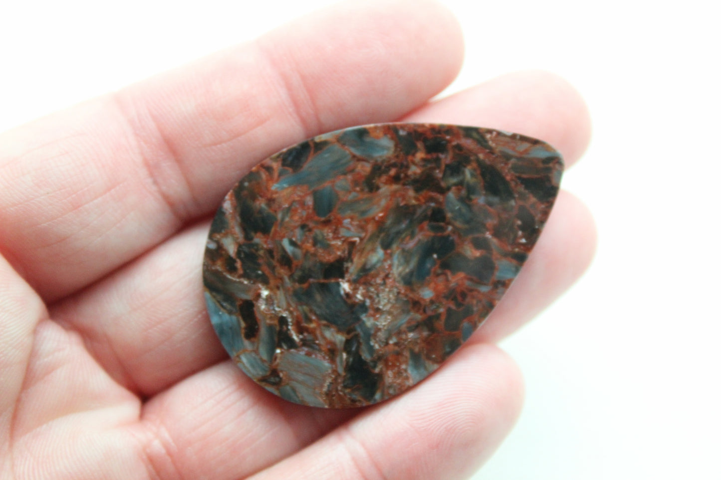 LARGE Pietersite teardrop Gemstone Cabochon