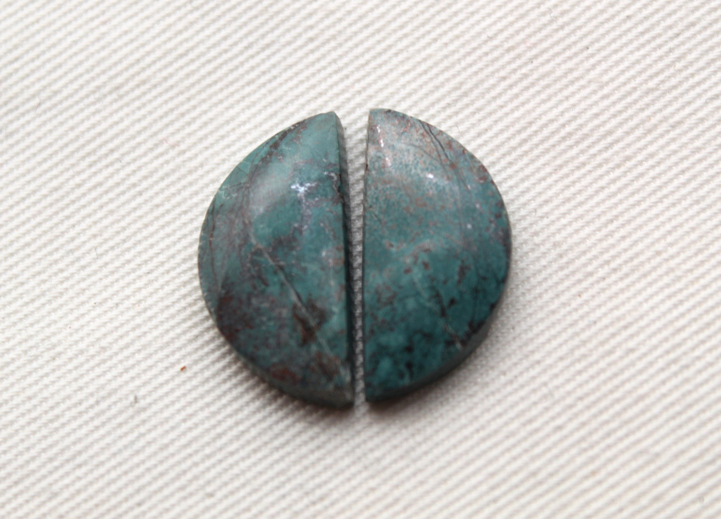 Small Neela Terra Jasper Cabochon Pair Gemstone Green