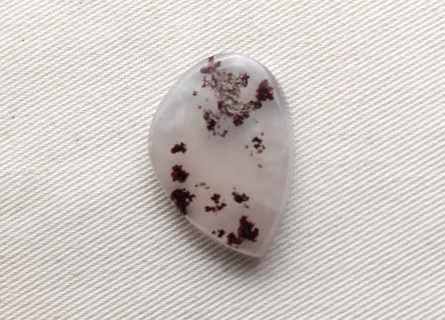 Paire de cabochons en agate mousse gemme naturelle multicolore