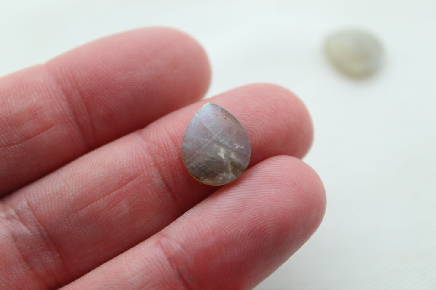 TWO Labradorite Flat Cabochon 10x12MM pear