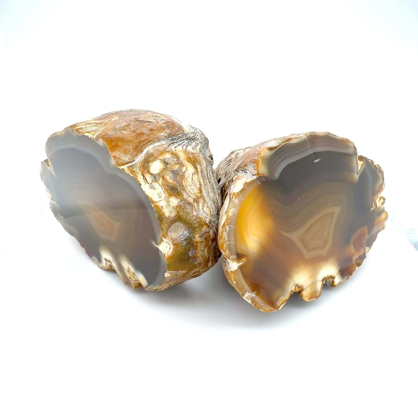 Indonesian Yellow banded Agate nodule polished