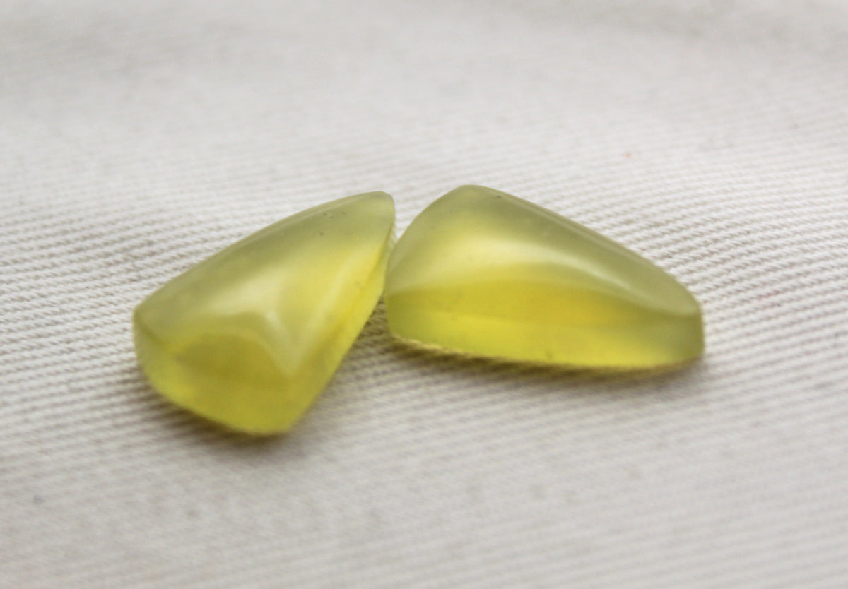 Small Vesuvianite Cabochon Pair Gemstone light green