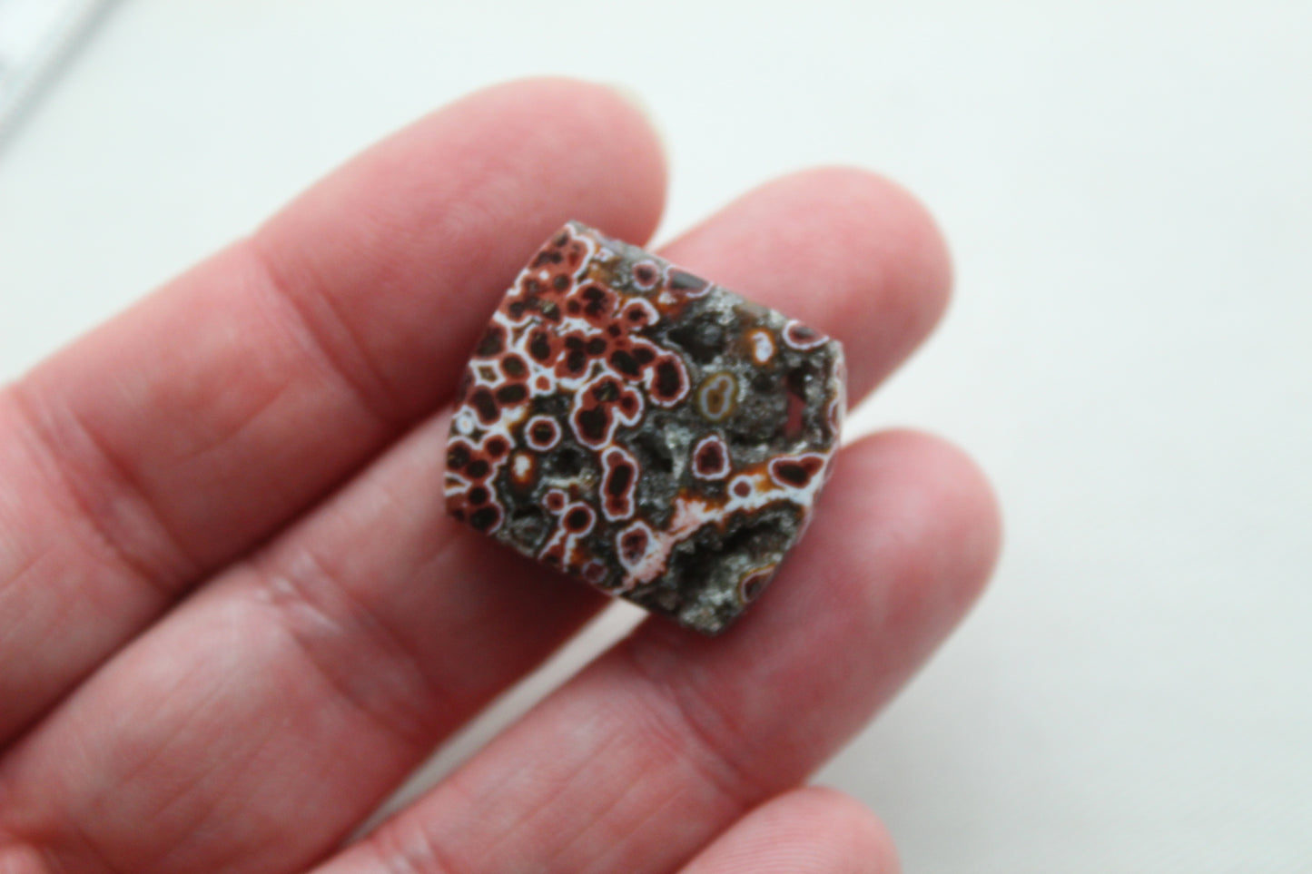 River Jasper Cabochon Gemstone red with Druzy