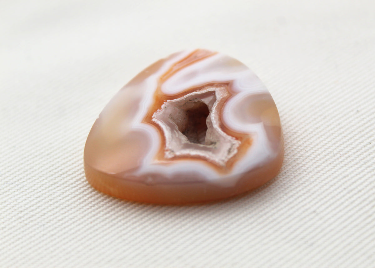 Indonesian Agate Cabochon Gemstone with druzy