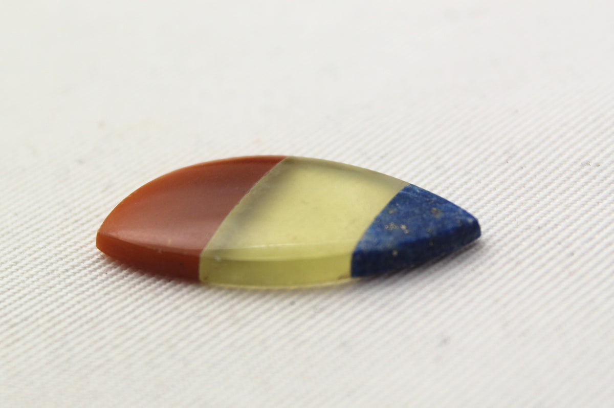 Small Intarsia Cabochon Lapis vesuvianite yellow Chrysoprase