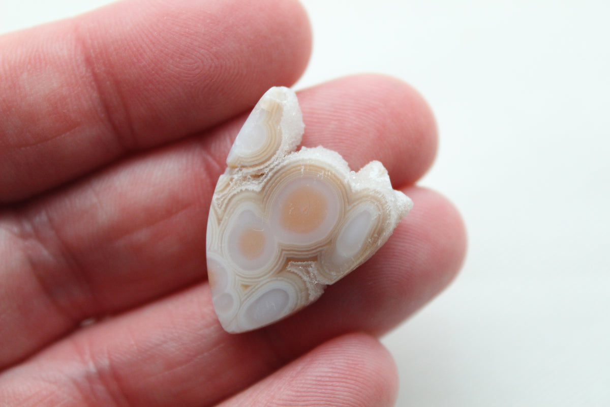 Indonesian Agate Cabochon Gemstone with rough edge