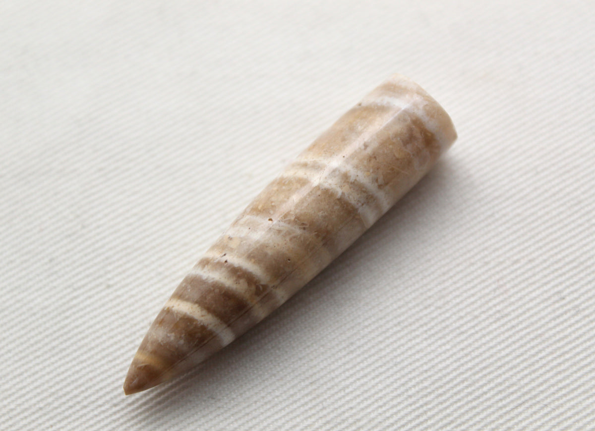 Banded beige jasper bullet Gemstone 48MM UNDRILLED