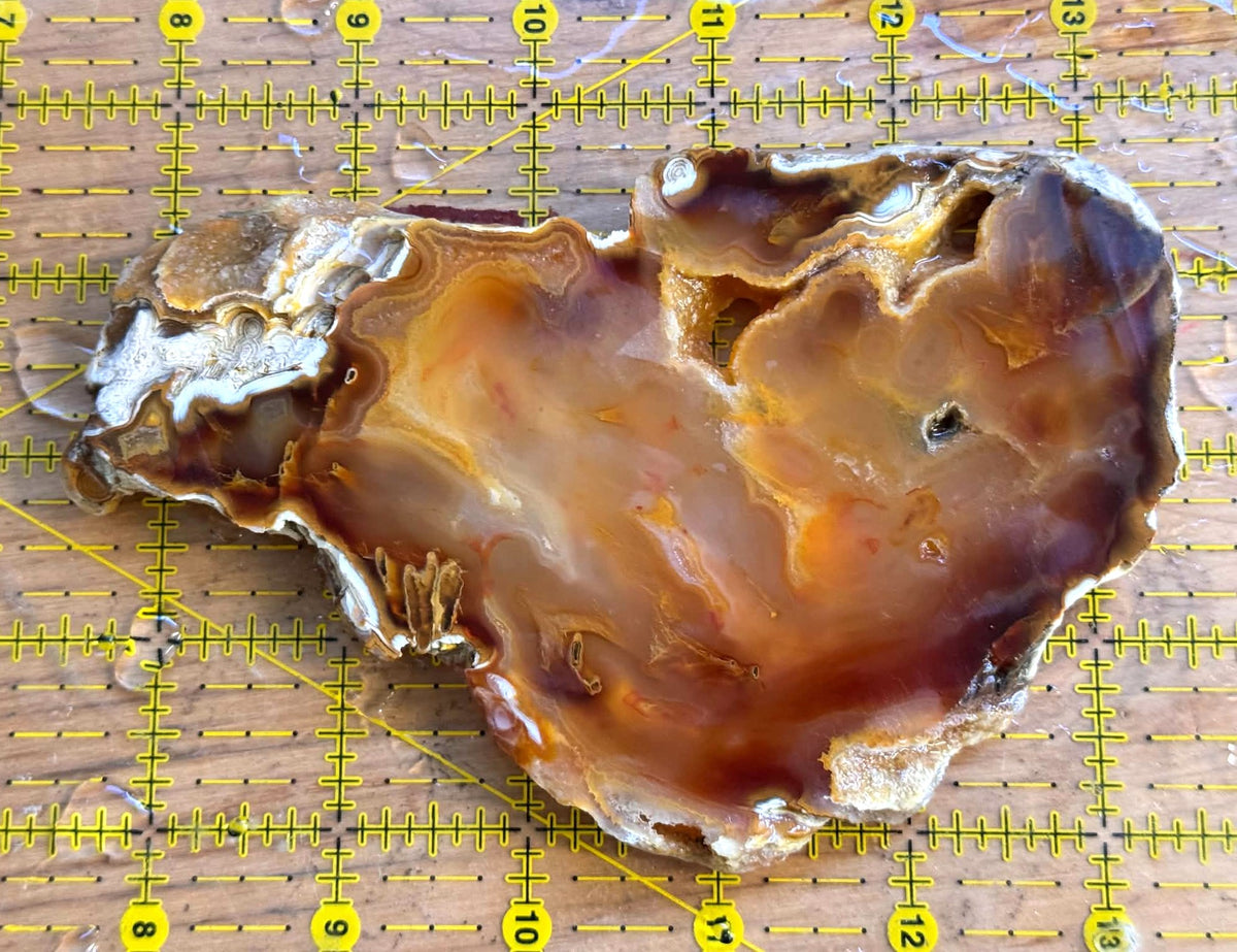 Sumatra Agate Natural Stone Slab yellow druzy