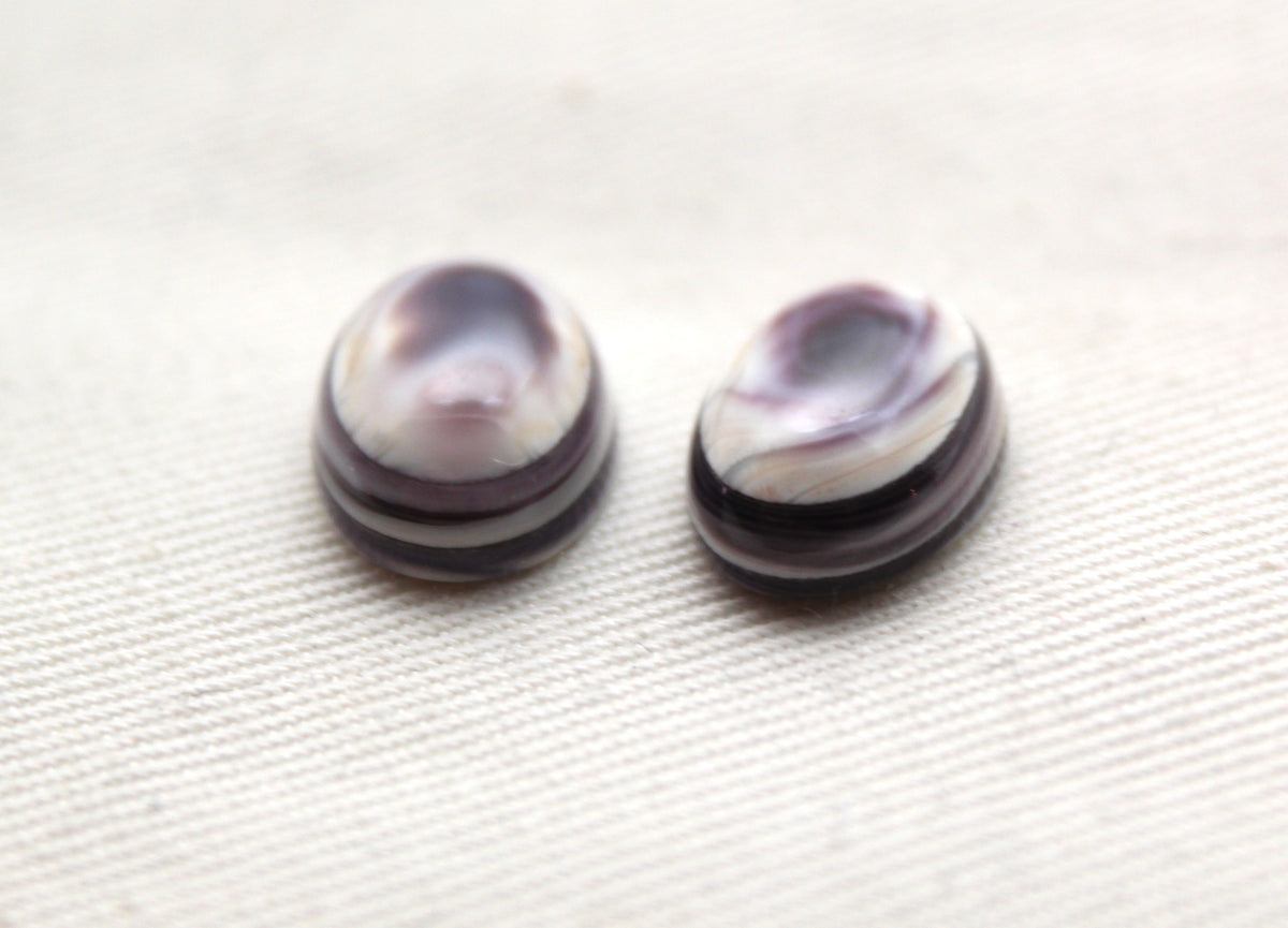 TWO Wampum Quahog Shell Oval 10x14MM