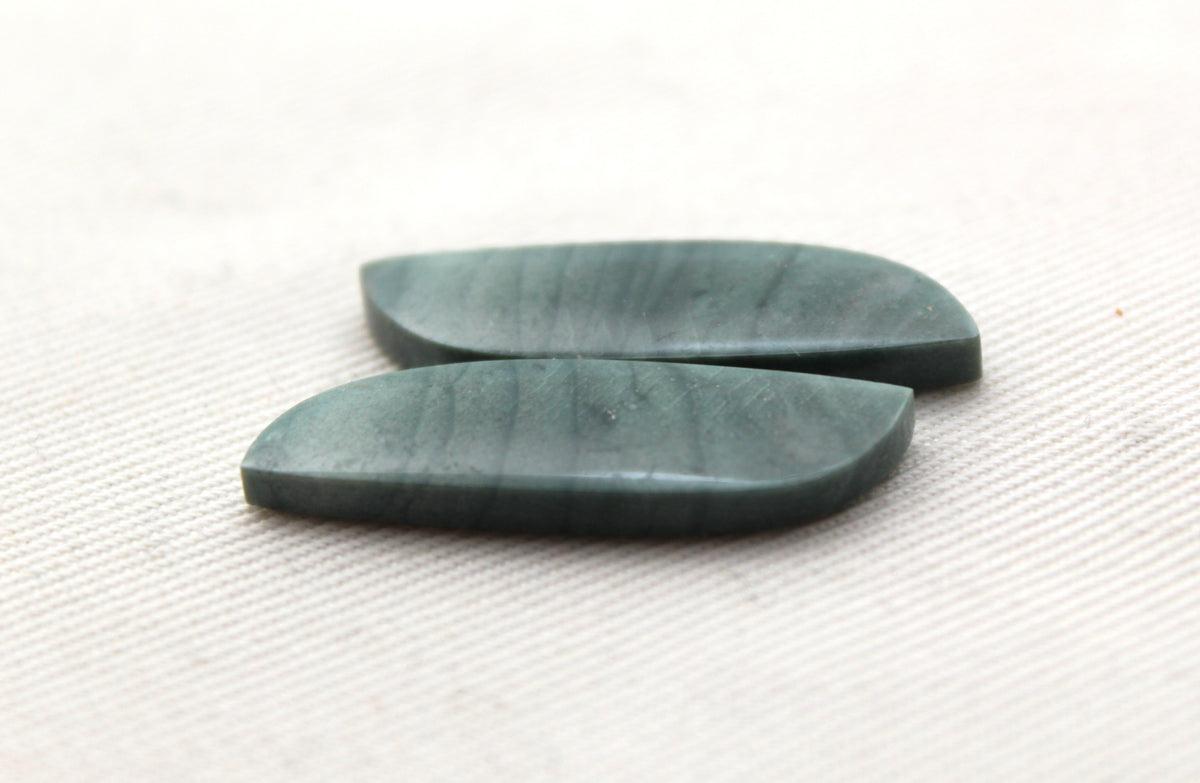 Paire de Cabochons Jaspe Impérial Gris ovale