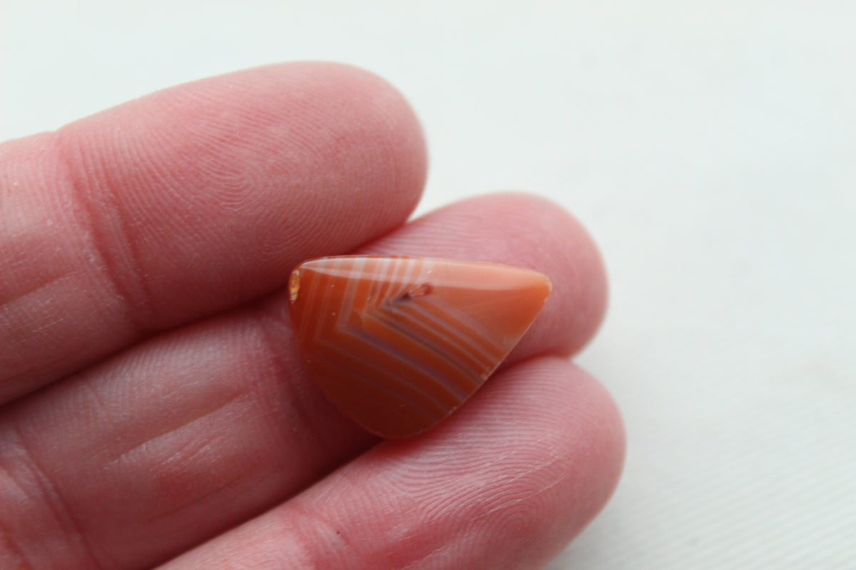 Banded Agates Cabochons pair Gemstone orange