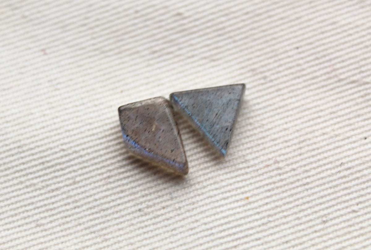 TWO Small Labradorite Cabochon gemstones