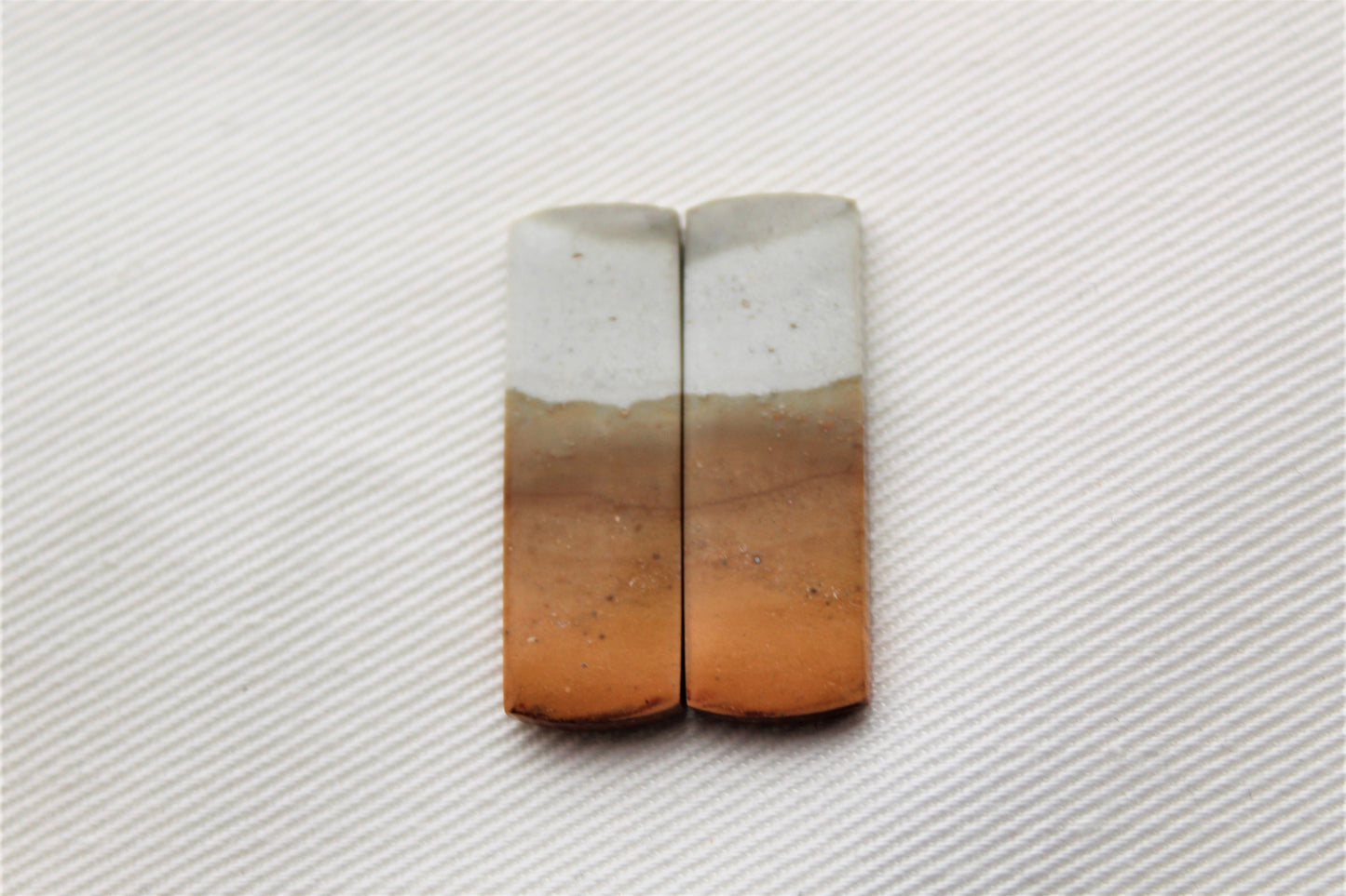 Fossil Palmwood Pair Cabochon Gemstone with druzy pockets Oval