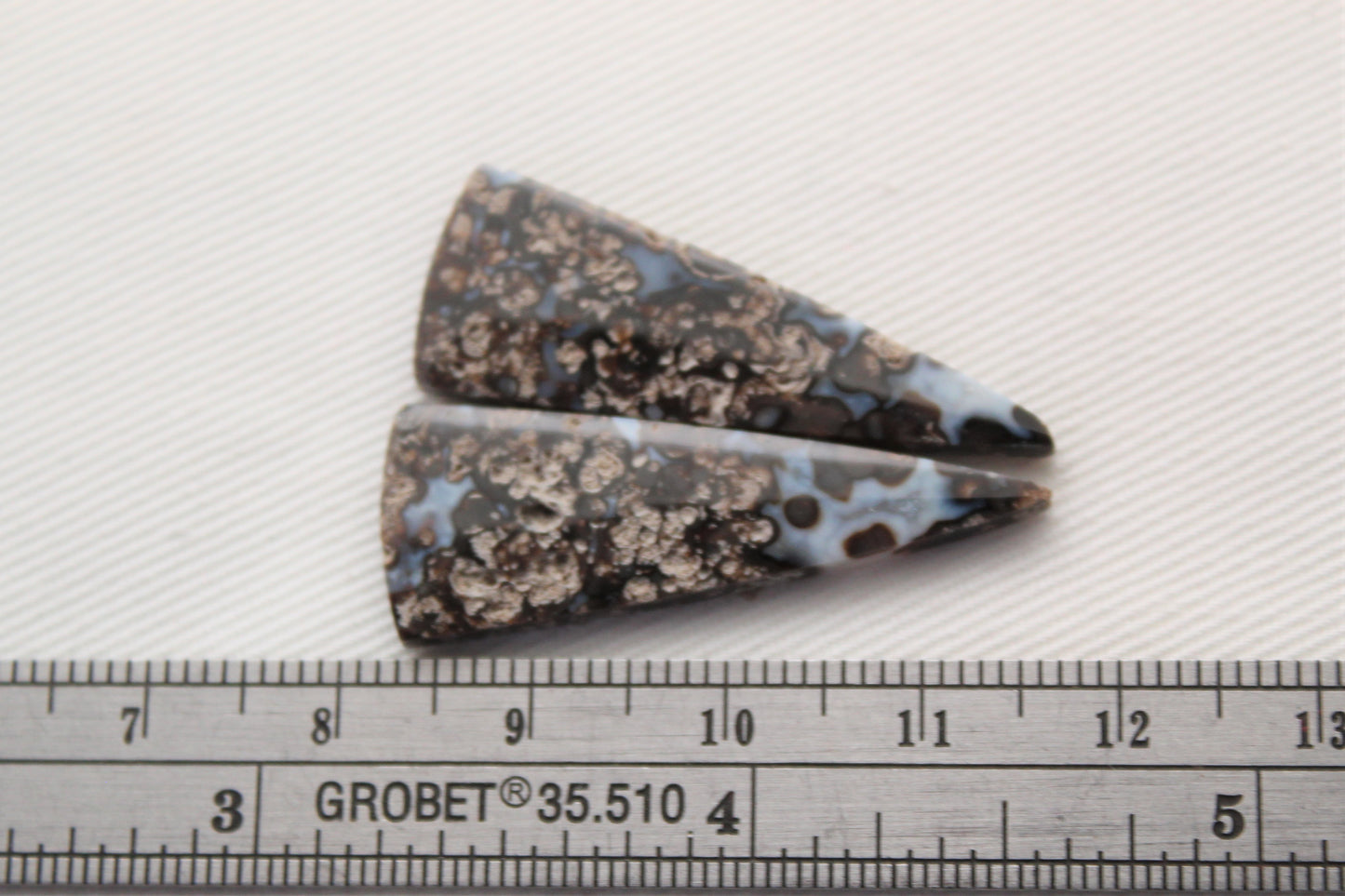 Fossil Palmwood Pair Cabochon Gemstone with druzy pockets Oval