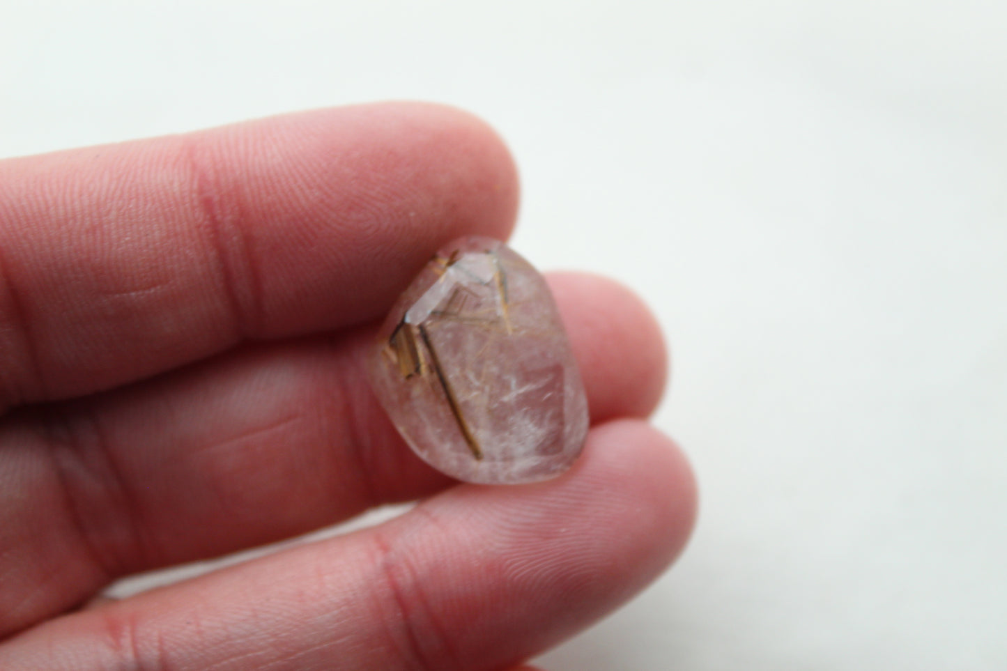 Rutilated Quartz freeform rosecut Cabochon Gemstone