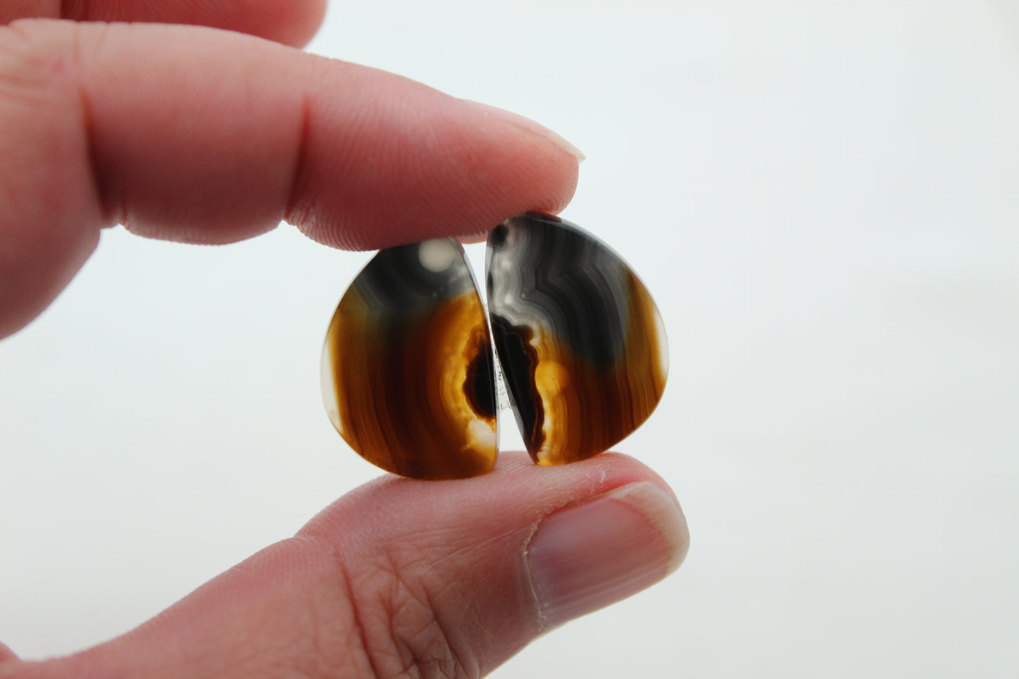 Brazilian Agate Cabochon Pair Gemstone