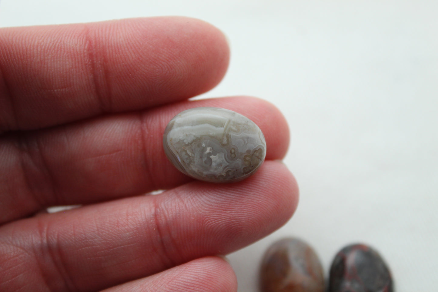 Three Crazy Lace Agate Cabochons Gemstones ovale 18x13mm