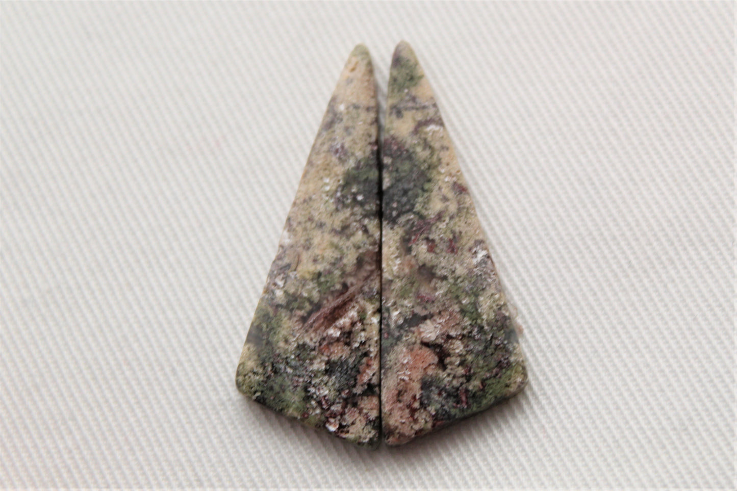 Moss Agate Cabochons Pair Gemstone natural multicolor