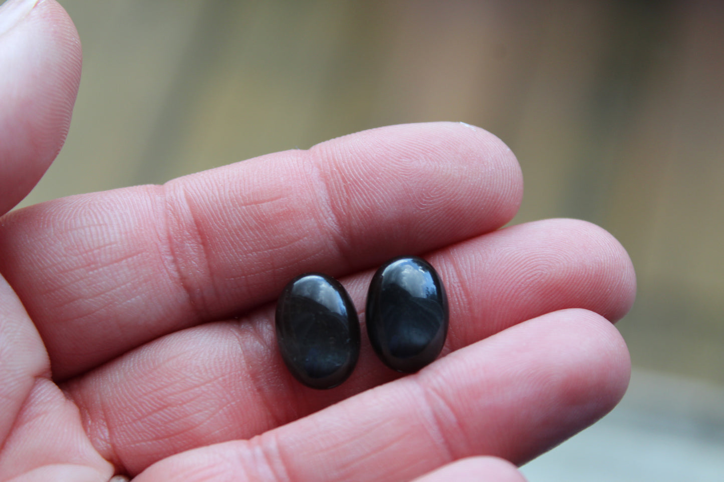 Fossil Palmwood Pair Cabochon Gemstone with druzy pockets Oval