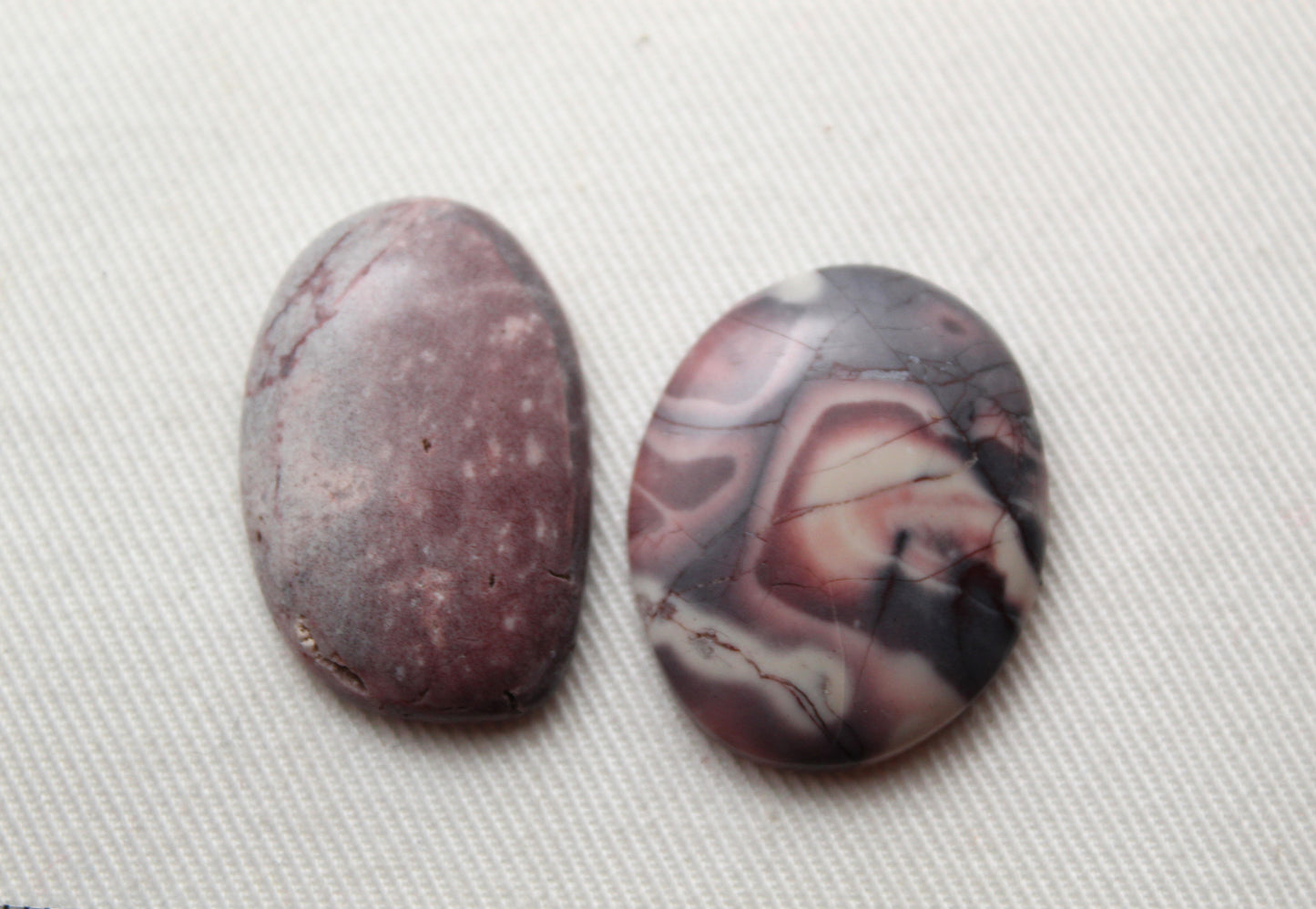 Fossil Palmwood Pair Cabochon Gemstone with druzy pockets Oval